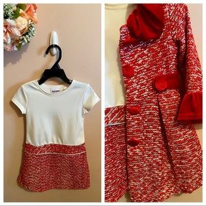 Blueberi Boulevard- Red/White Holiday Dress Set